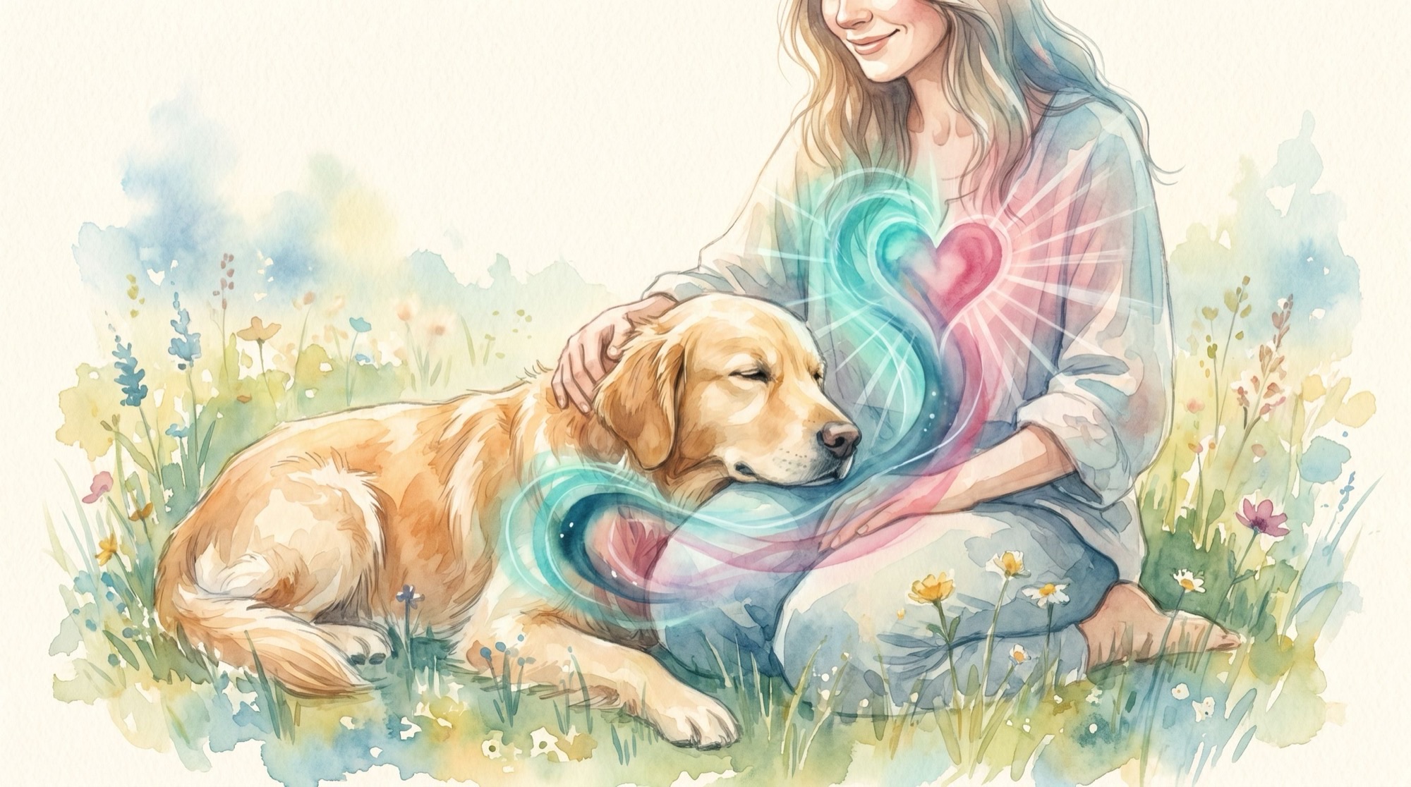 Britta cuddling with a dog – the connection that never ends