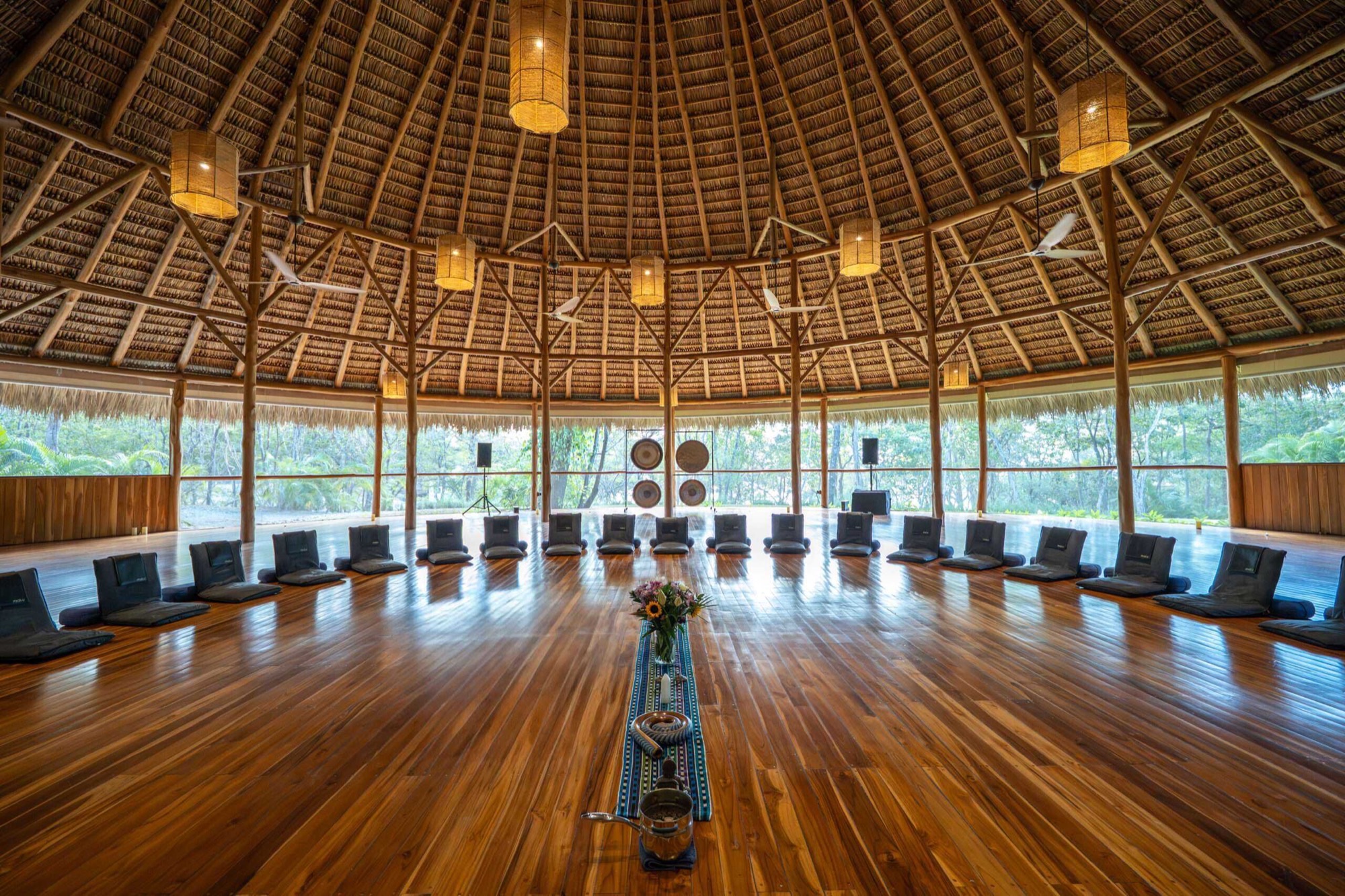 Retreat maloca ceremony space at Sugar Beach, Costa Rica