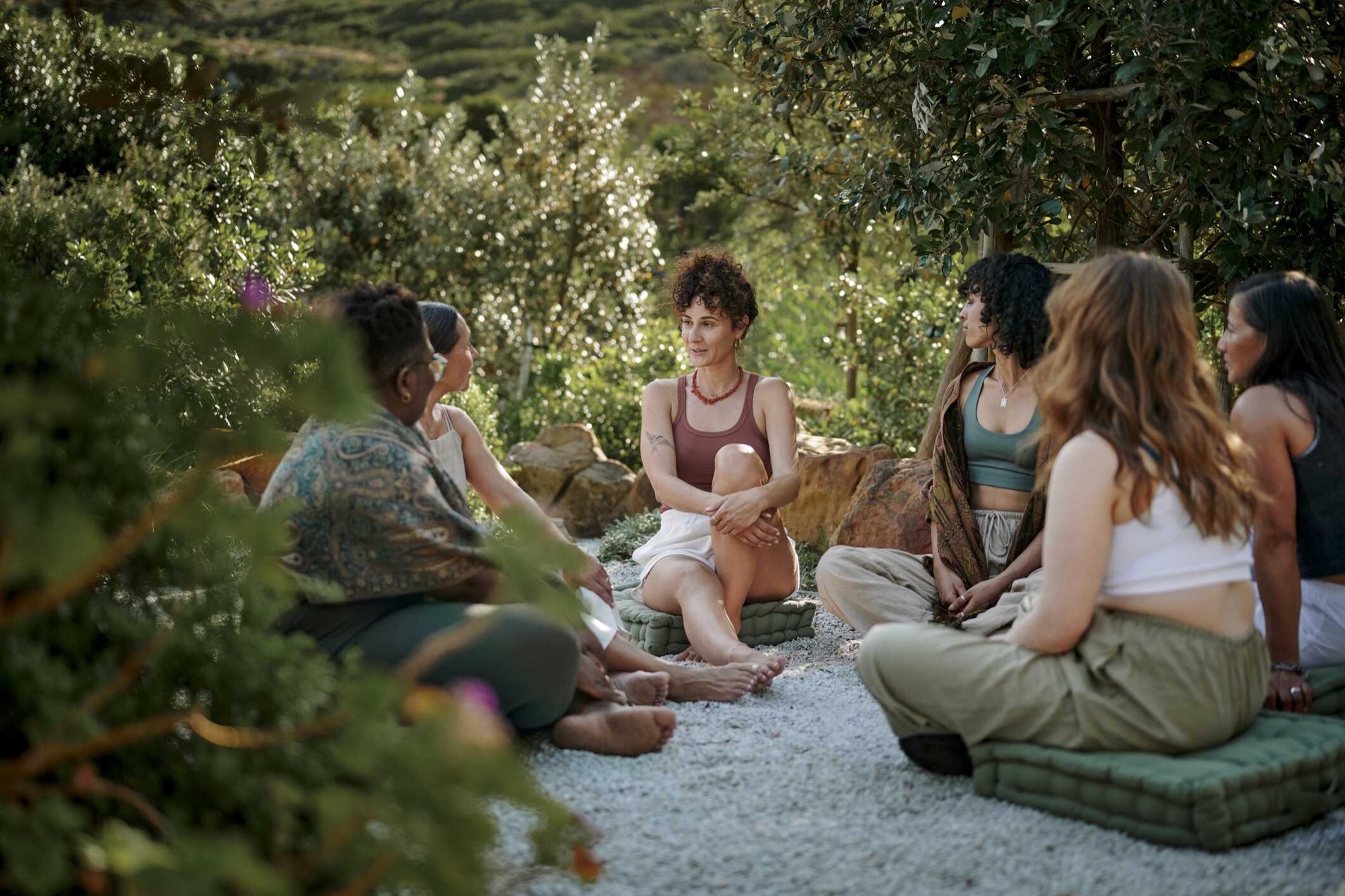 Women sitting in sacred circle ceremony